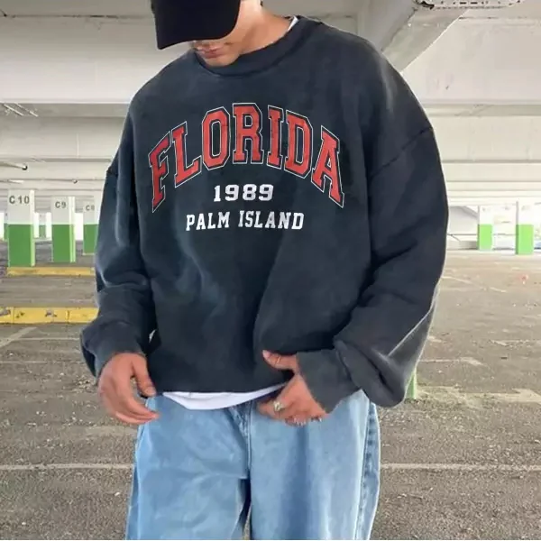 BrosWear Retro Men's Florida Casual Print Sweatshirt