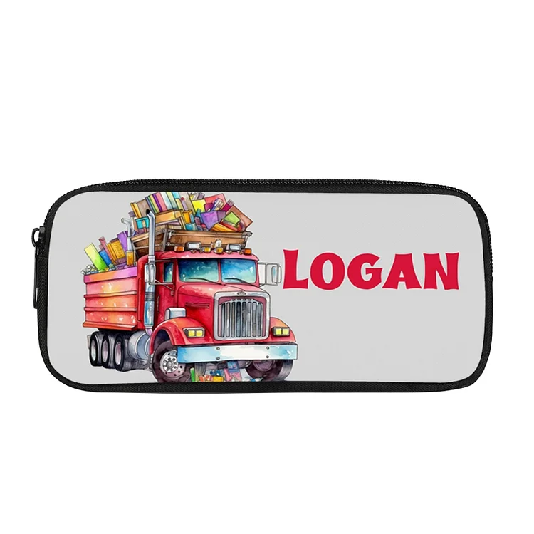 Personalized Truck Pencil Case, Customized Name Pen Case For Kids, Back To School Gift