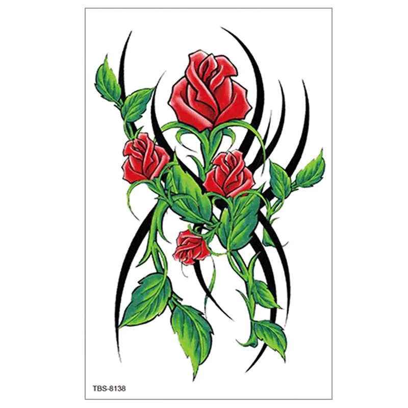 Fake temporary tattoo stickers Violet flowers rose arm shoulder tattoo Sticker Chest waterproof lady women big on body leg men