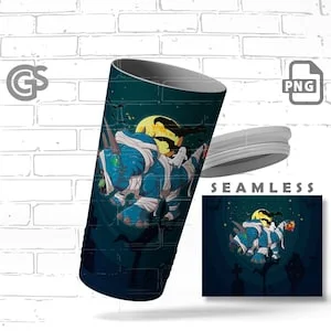 pornhint Pornhint Mummy Triceratops 20oz Skinny Tumbler Full Wrap, Template, Sublimation PNG, Waterslide, 20 oz Halloween Tumbler Wrap Design