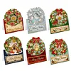 6Pcs DIY Pearl Diamond Painting Christmas Cards, 3D Greeting Card Craft Kits with Resin Pearls, Handmade Holiday Cards for Adults, Christmas Gifts & Decorations