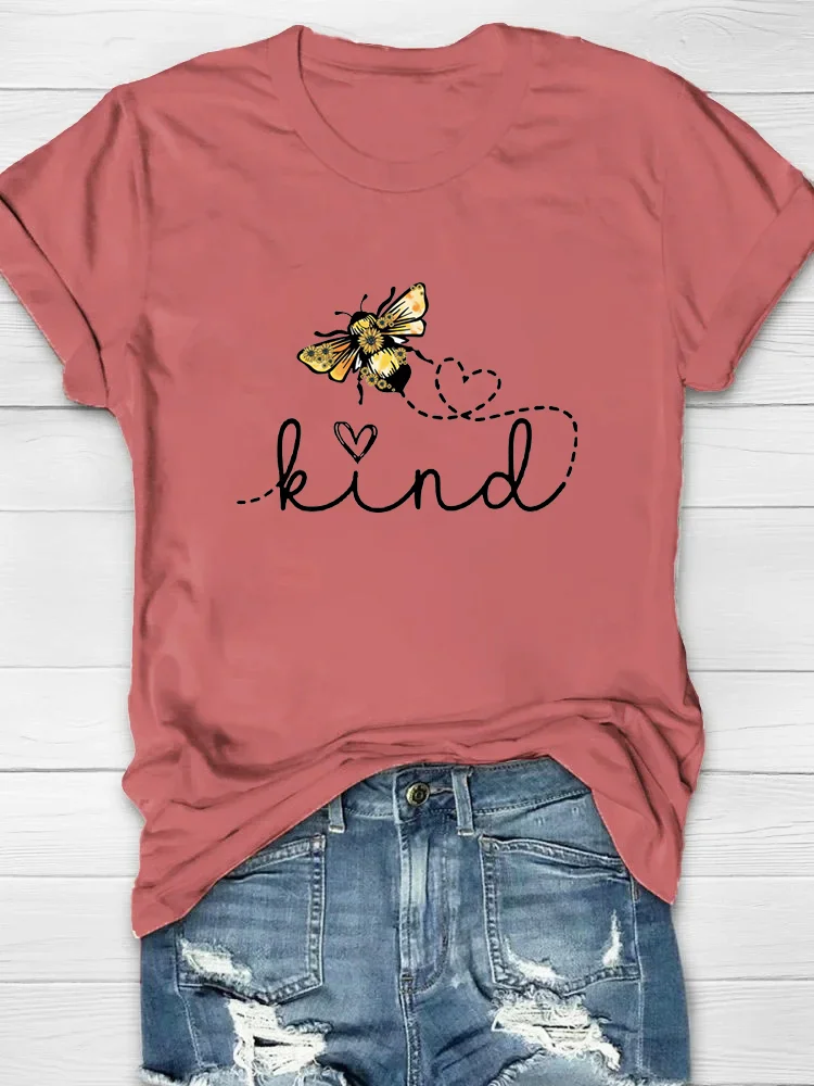 Bee Kind Printed Crew Neck Women's T-shirt