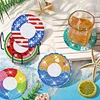 8pcs DIY Swim Rings Diamond Painting Acrylic Coasters