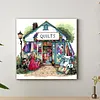 Framed Quilt Shop-Paint by Numbers Acrylic Painting 35*35CM With Color Box 5ML(24Colors)
