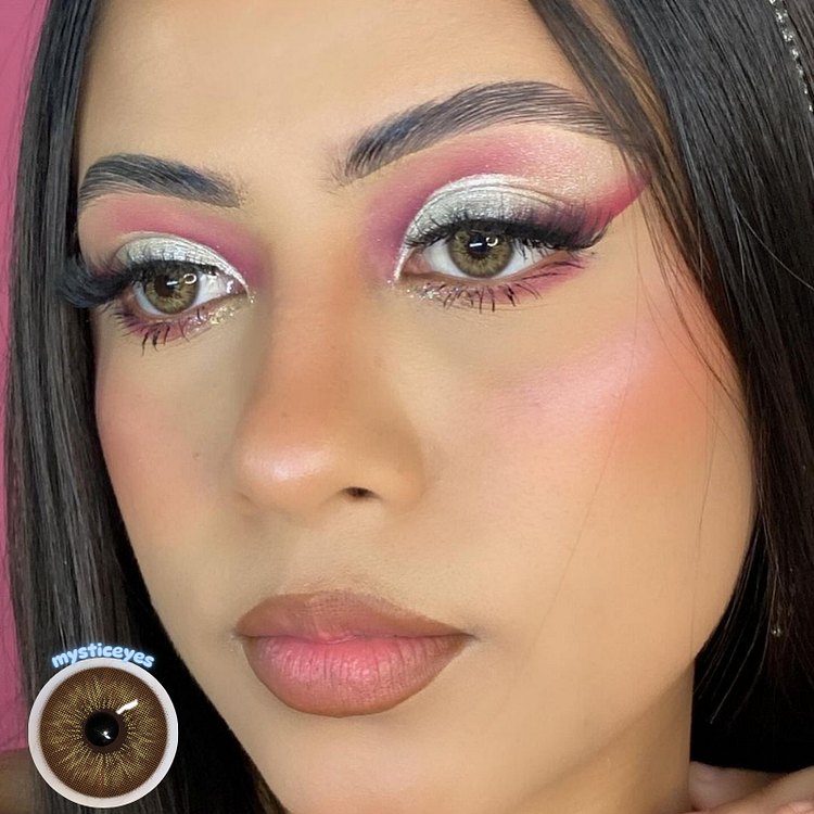 Sun-kissed Selena Brown Colored Contact Lenses