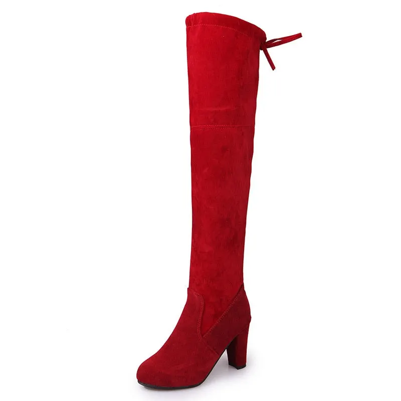 2019 New Shoes Women Boots Black Over the Knee Boots Sexy Female Autumn Winter lady Thigh High Boots Size 34-43