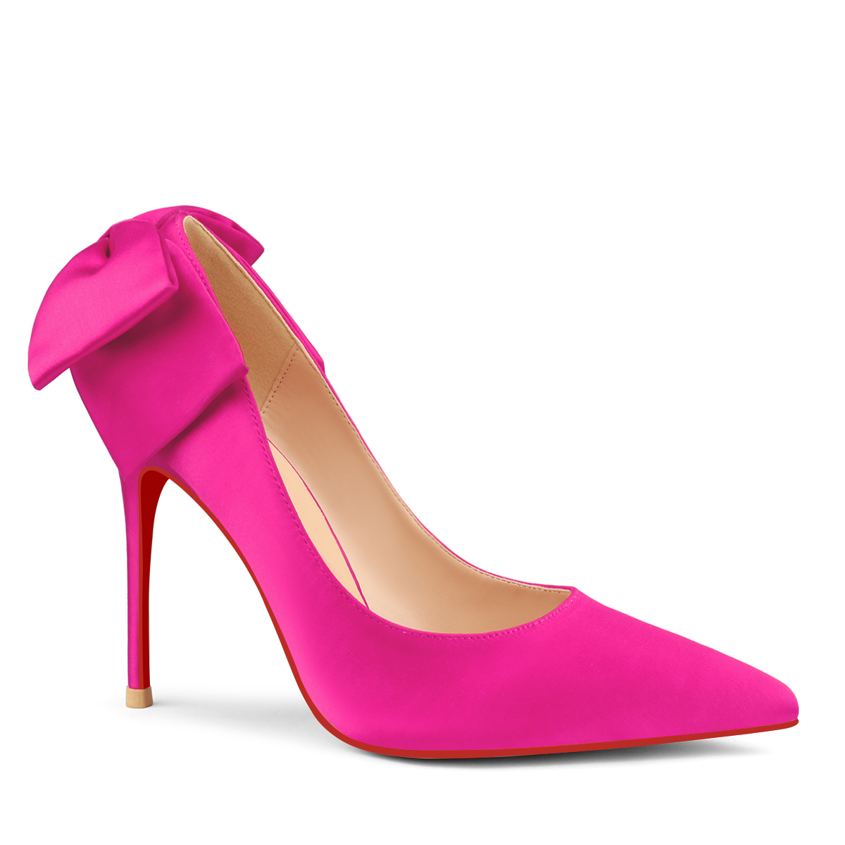 100mm Women's Silk Stiletto Pumps Pointed Toe Bridal Wedding Heel Party Shoes-vocosishoes