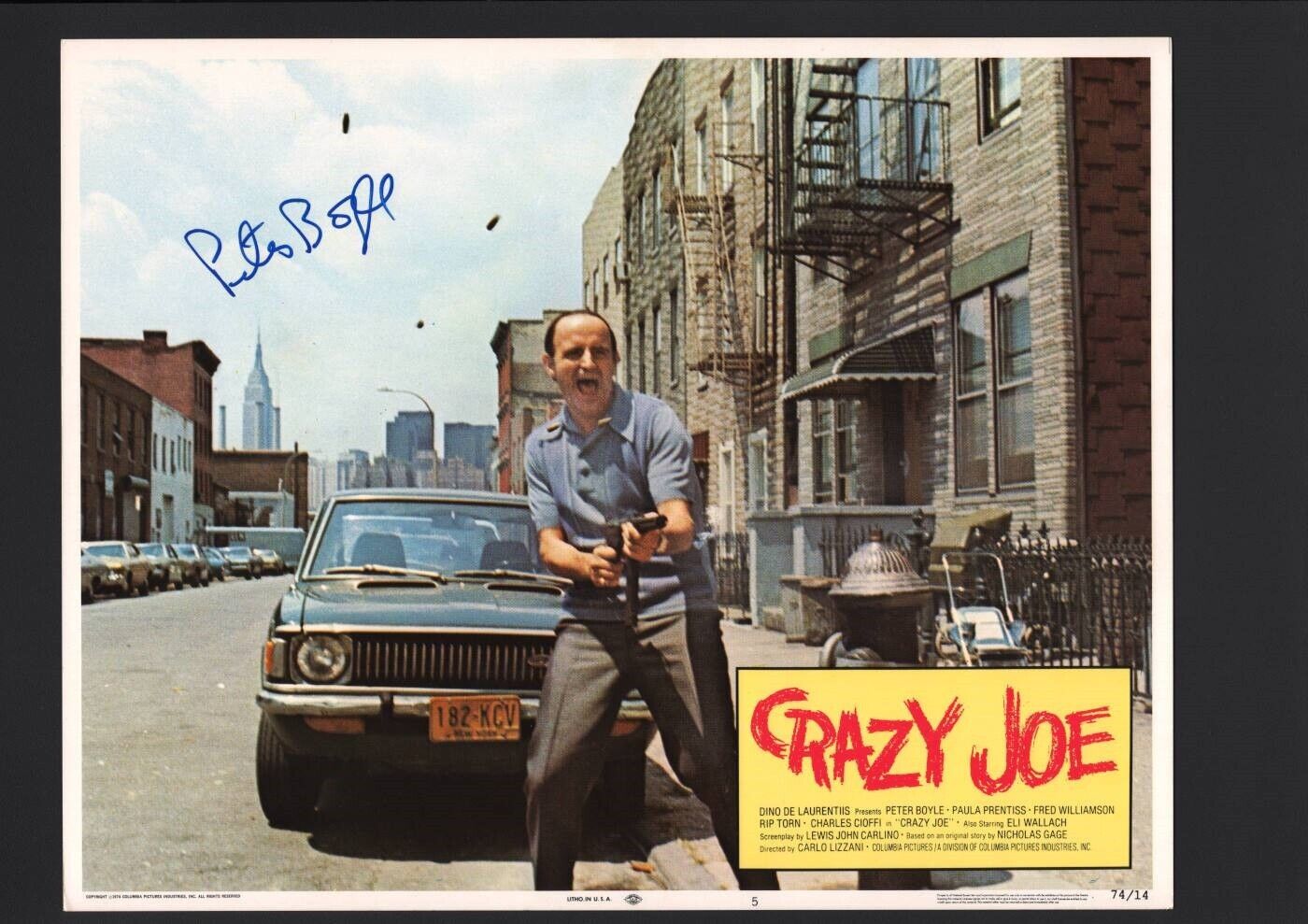 Peter Boyle - Signed Autograph Lobby Card - Crazy Joe