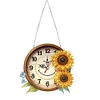 2Pcs Sunflower DIY Diamond Painting Ornament with Clock Function Home Decor Art