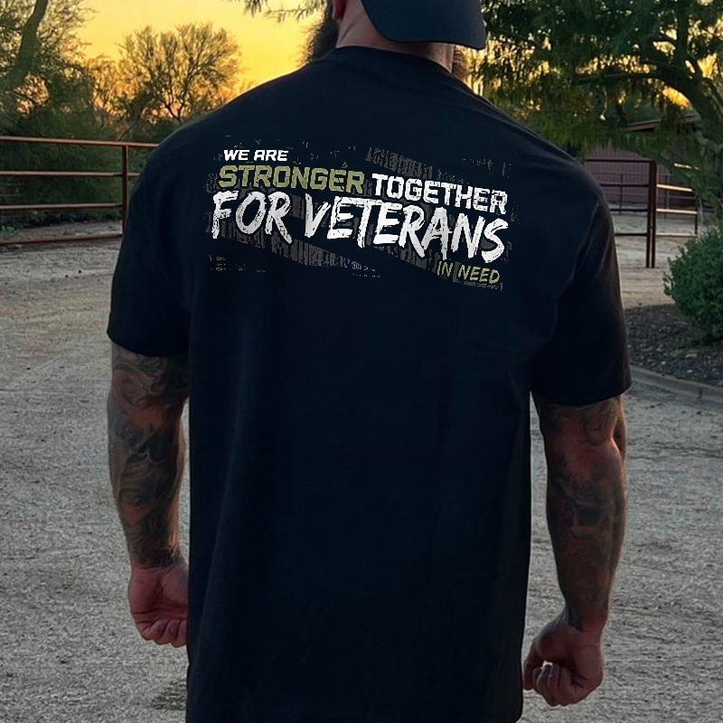 Livereid We Are Stronger Together For Veterans In Need Printed Men's T-shirt - Livereid