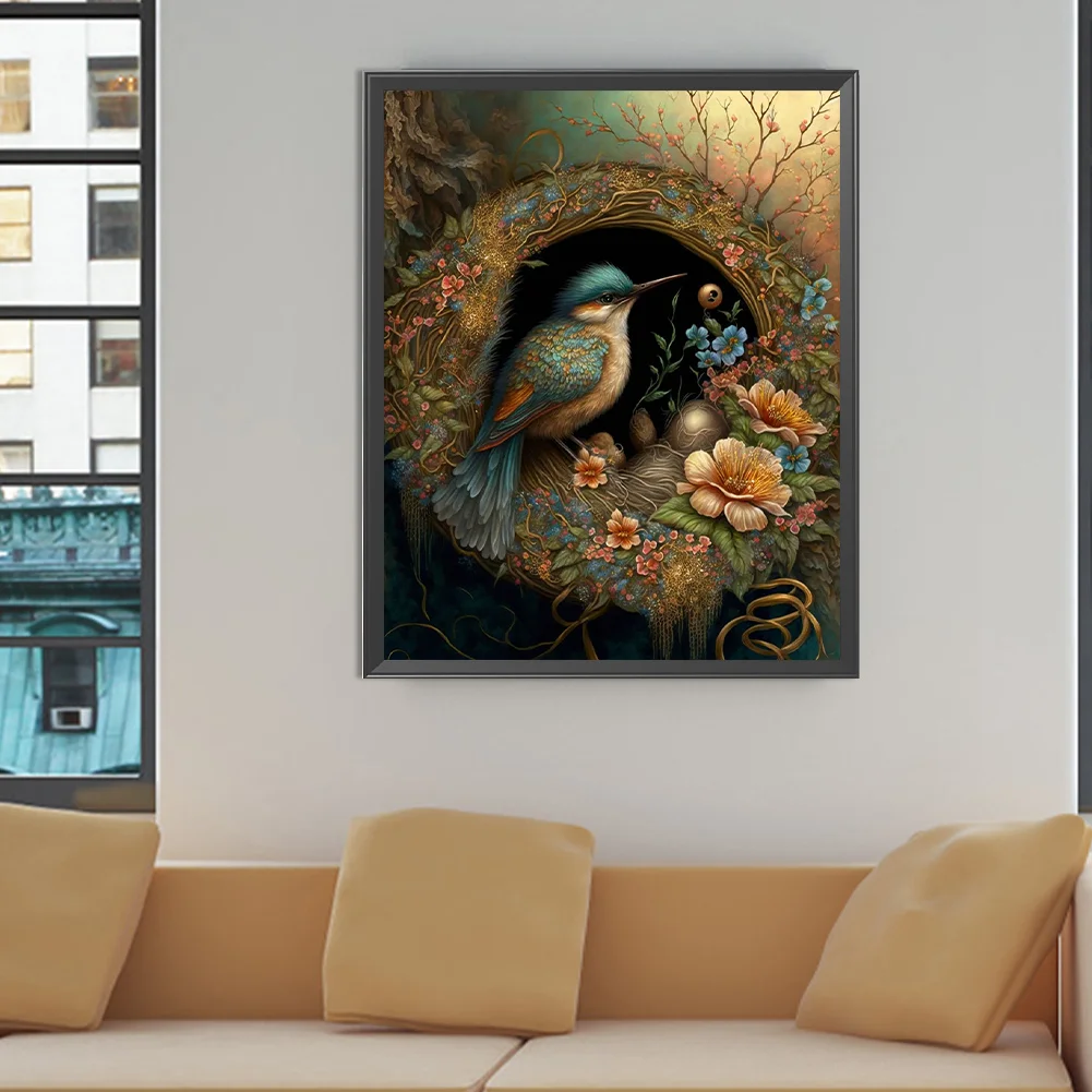Partial AB Diamond Painting - Full Round Drill - Bird Nest(Canvas|45*55cm)