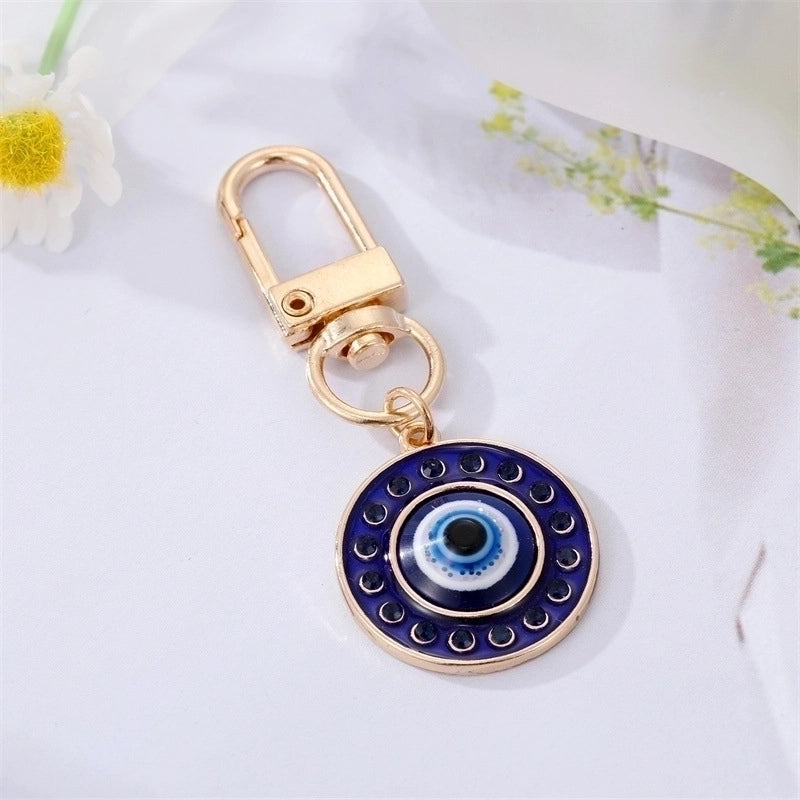 5 Pieces Fashion Colorful Oil Eyelash Eye Keychain Drill Patch Pendant Accessories