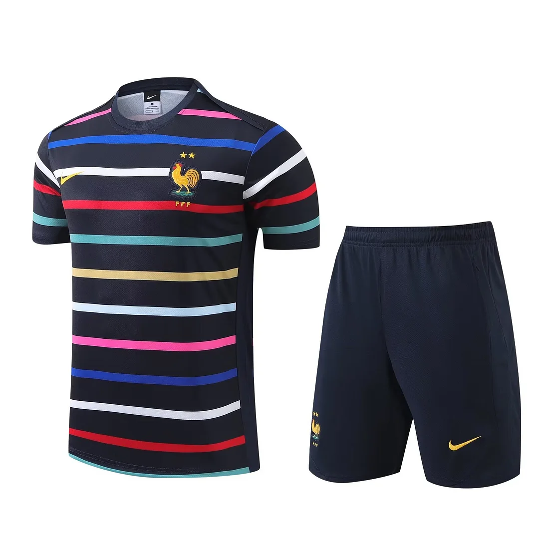 2024 France Training Kit Short Sleeve Football T-Shirt Thai Quality