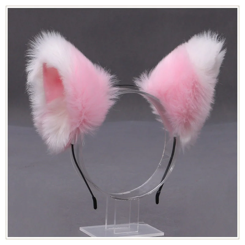 Billionm OJBK Fox Ear Headband Anime Cosplay Beast Ear Wolf Ears Girls Kawaii Handmade Plush Animals Hair Hoop Cute Cat Hair Accessories
