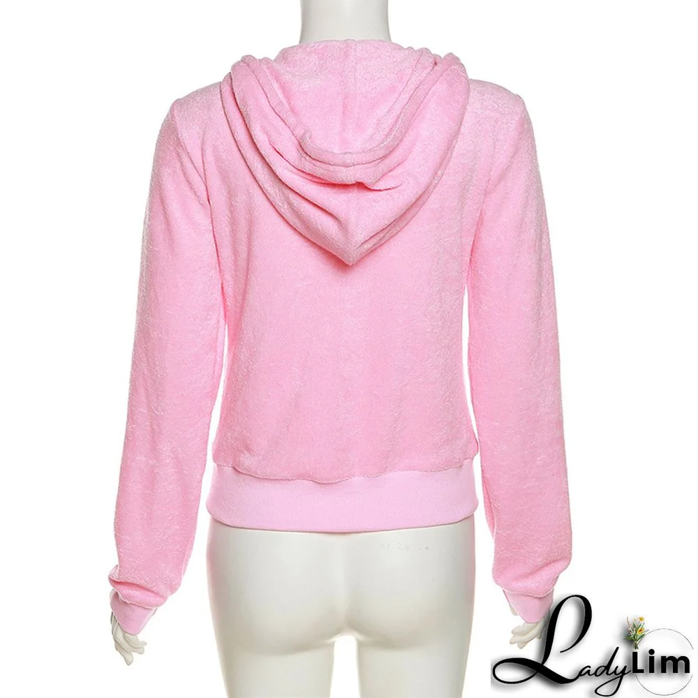 Fall Women's Fashion Hooded Zip Slim Fit Casual Sports Cardigan 2PC Set