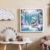 Diamond Painting-DIY Full Round Drill Snowy Bear In Forest