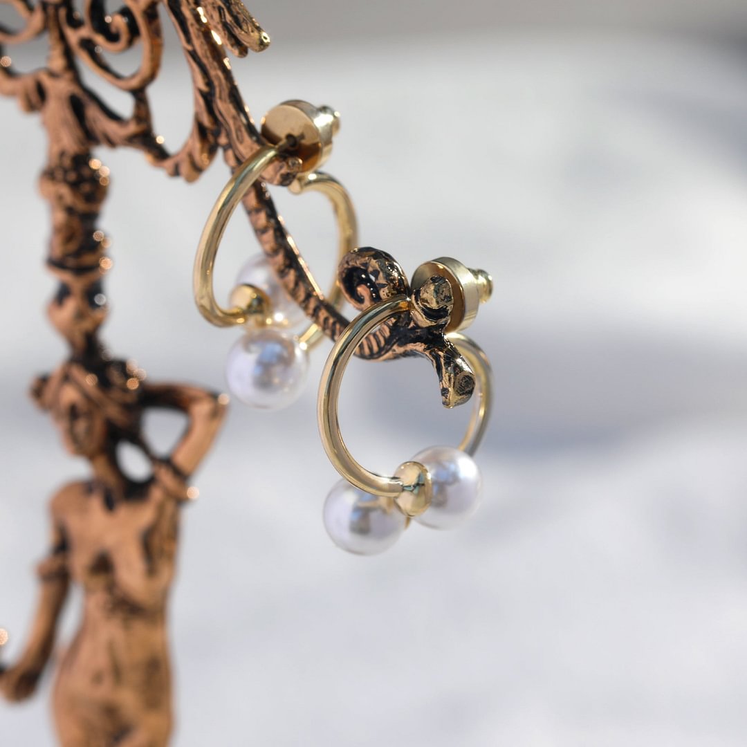 Double-Sided Personalized Pearl Earrings