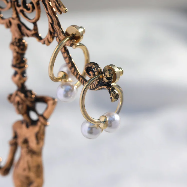 Double-Sided Personalized Pearl Earrings