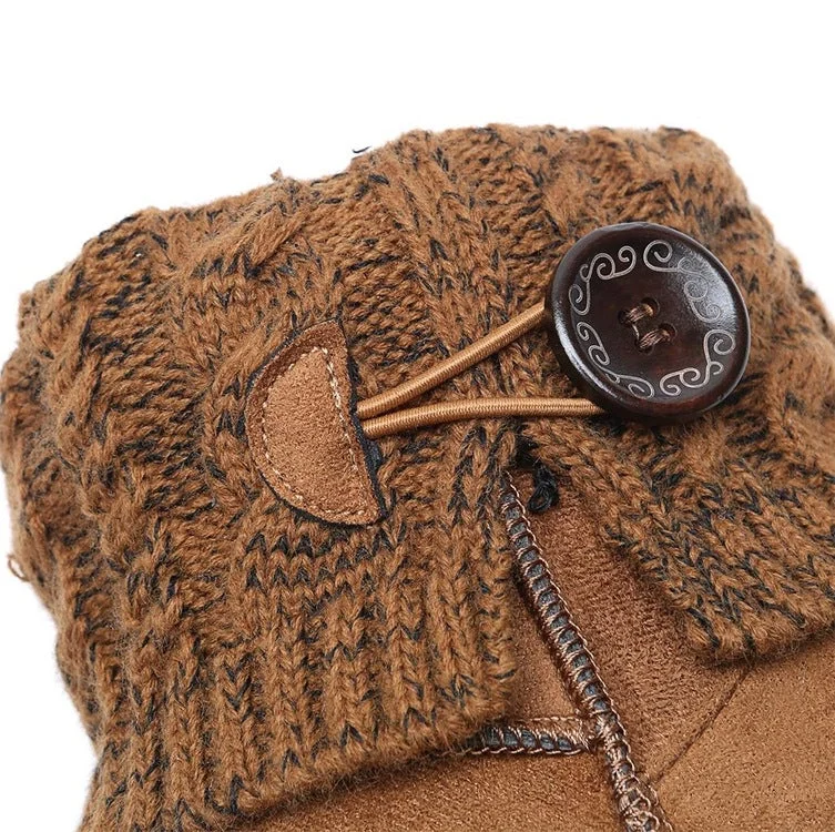 Women's Knitted Short Boots Warm Snow Boots