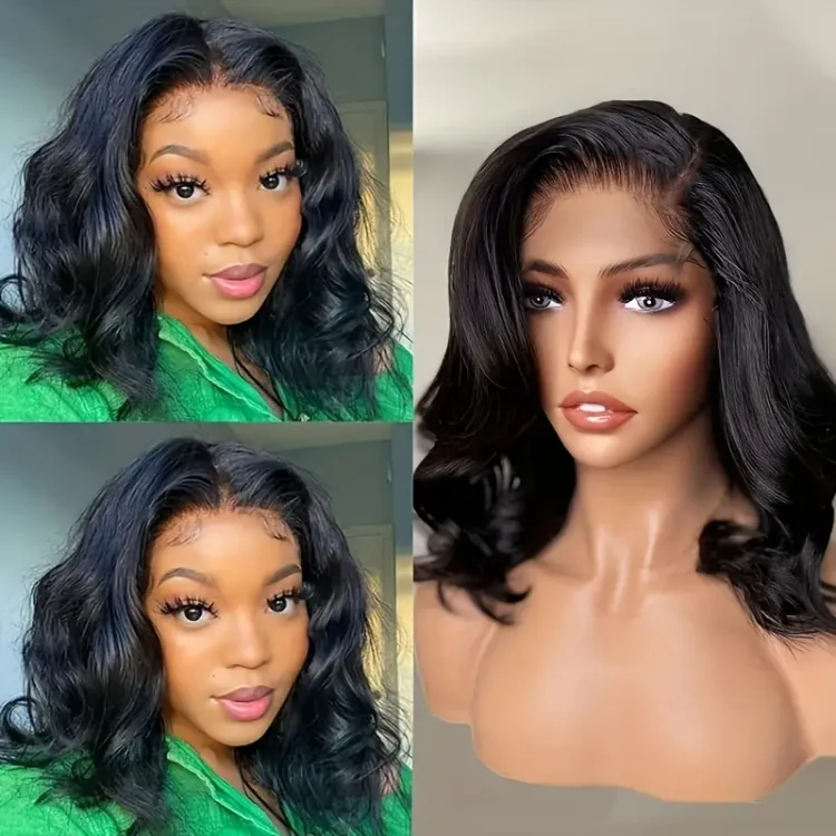 Brazilian Virgin Human Hair, Pre-Plucked & Bleached Knots, 4x4 Closure Lace Front Wig for Women & Girls