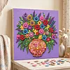 Framed Purple Vase -  DIY Button Art Painting Kit for Creativity DIY Pearl Dot Crafts for Gift Home Wall Decor 30*30CM