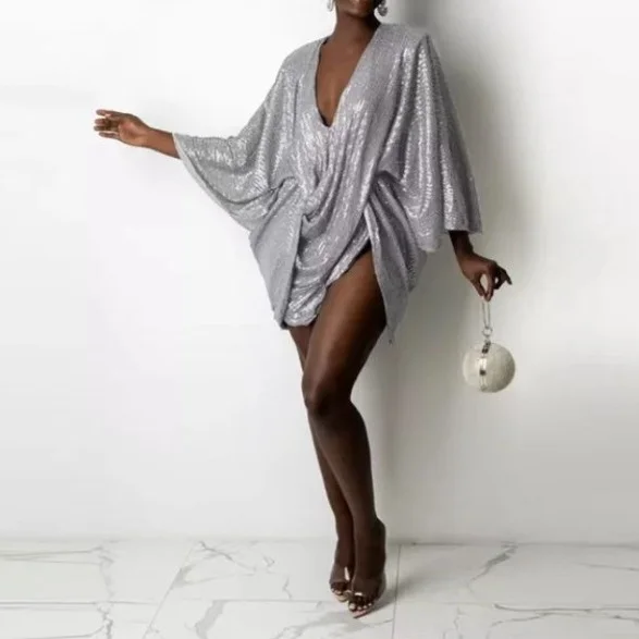 Uveng Uveng 2025 New Women's Clothing Folding Beads Sexy Fashion Dress Dress