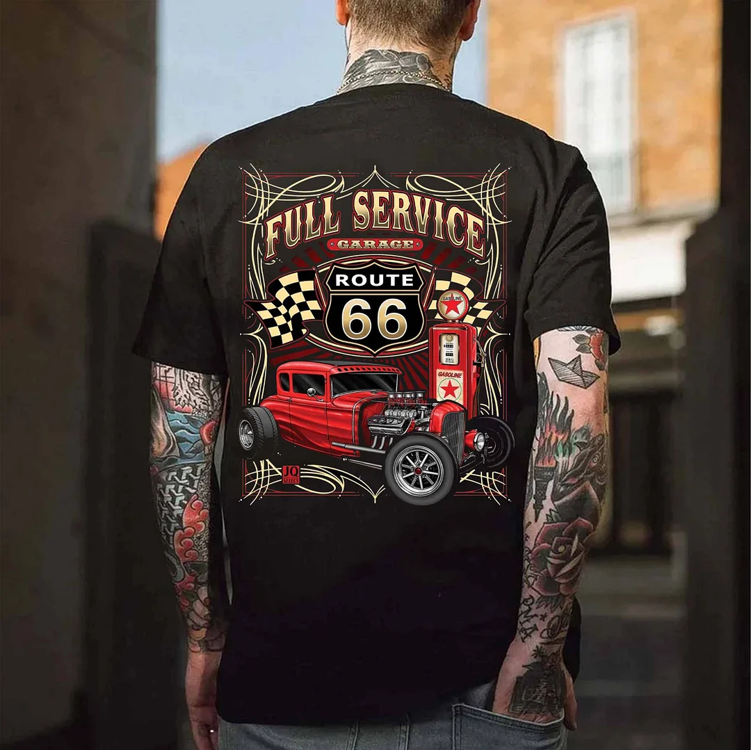 FULL SERVICE GARAGE ROUTE 66 Classic Car Print Men's T-shirt