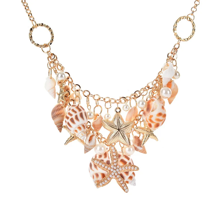Beach Chain Conch Starfish Shell Necklace