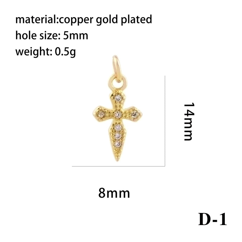 Elegant Minimalist Bee Dragonfly Butterfly Copper Plating Inlay Zircon 18k Gold Plated Charms