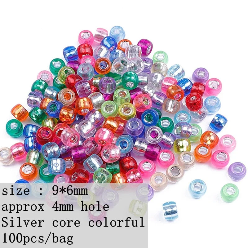 100pcs/bag Crochet Kids Multi Coloured Braids Hair Dread Dreadlock Beads Rings Tube for Styling Accessories Hair Styling Tools