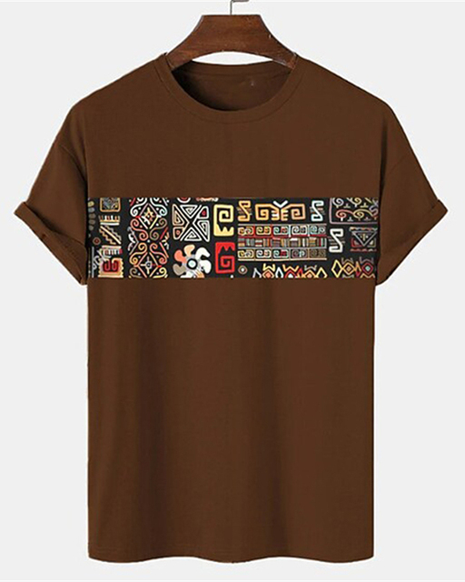 Men's Casual Vintage Print T-Shirt 043