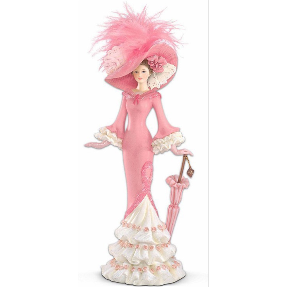 

30*60CM - Round Drill Diamond Painting - Dress Lady, 501 Original