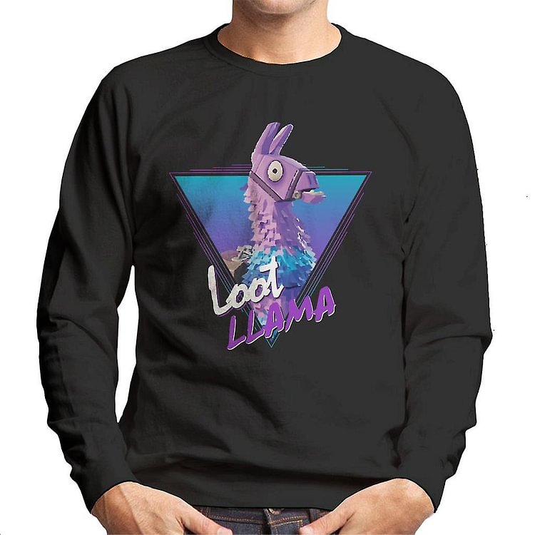 Fortnite Purple Loot Llama Portrait Men's Sweatshirt