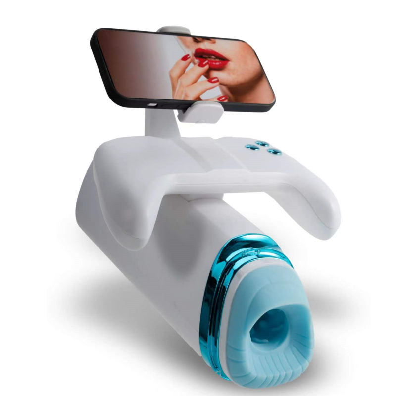 Gamecup Pro Heating Thrusting Vibrating Penis Stroker With Handles And Phone Holder