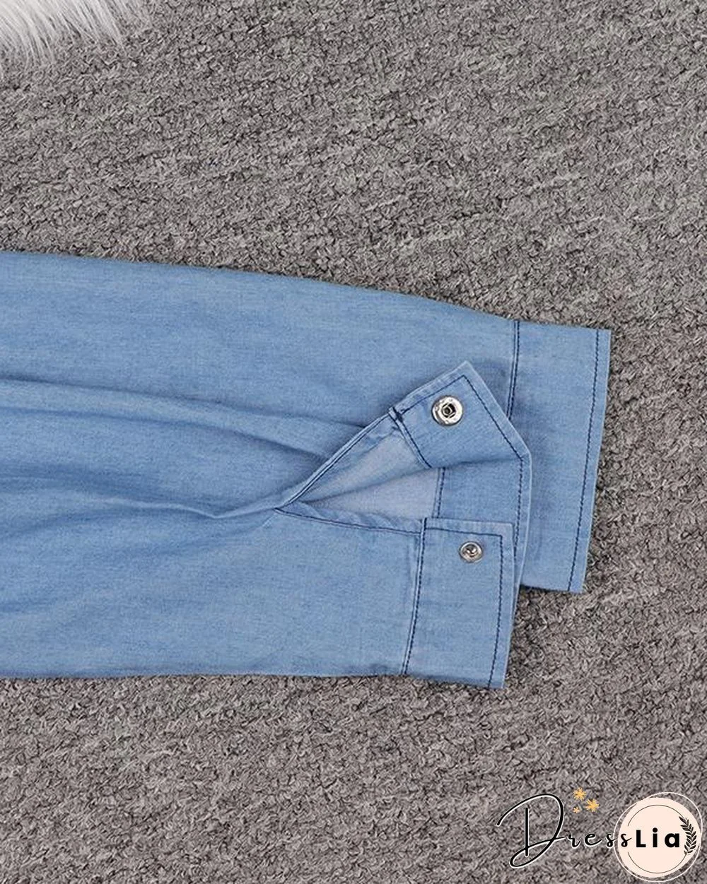 Plain Short Sleeve Long Sleeve Denim Dresses