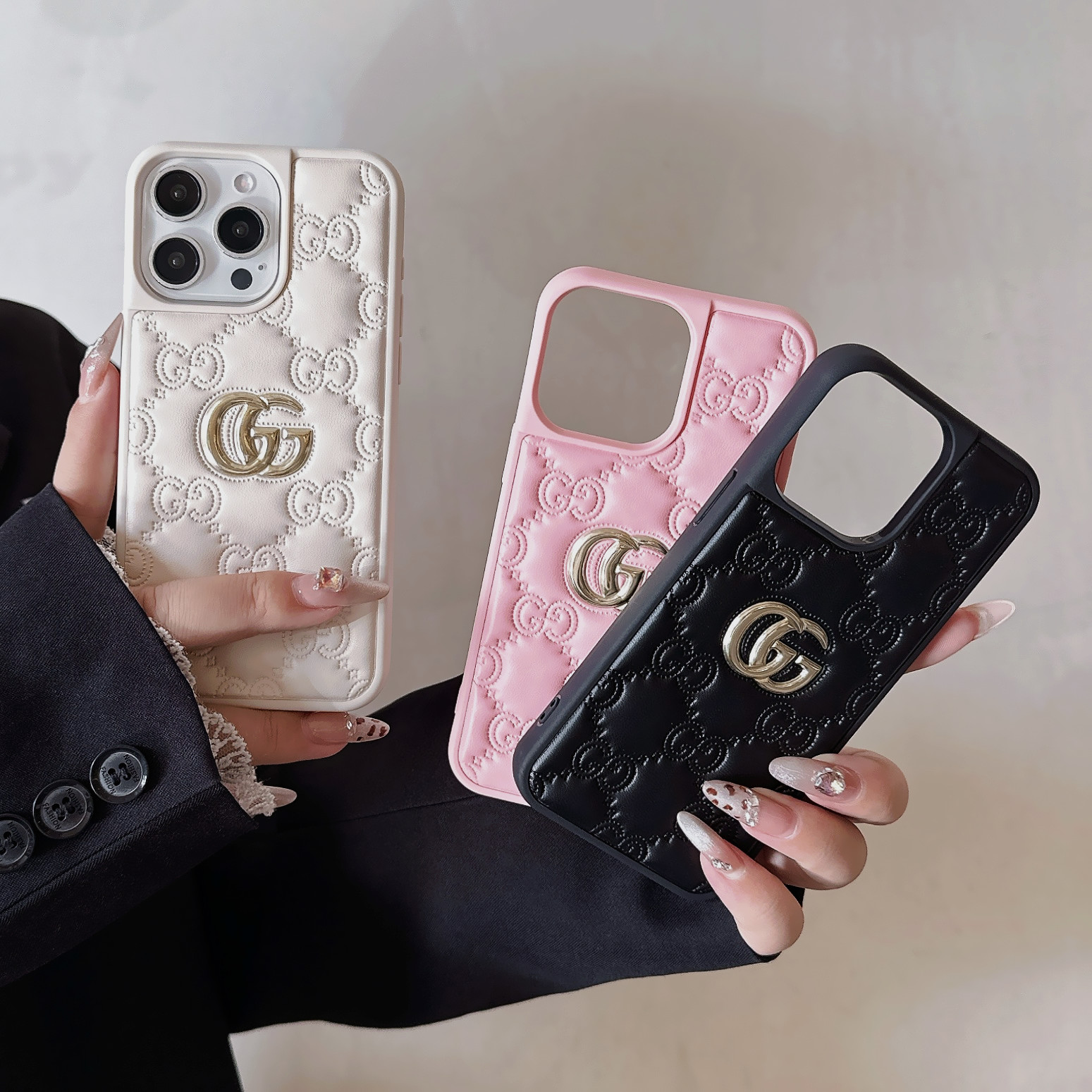 Gucci Embossed Lambskin Ophidia GG Luxury Apple iPhone Case