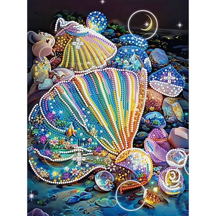 Fantasy Colorful Shells 30*40CM(Canvas) Special Shaped Drill Diamond Painting gbfke