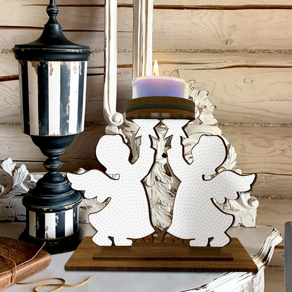 5D DIY Angel Desktop Diamond Painting Art Candle Holder Home Decor 