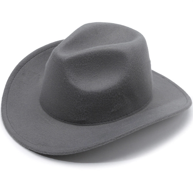 Spring And Summer Style Woolen Cloth Cowboy Hat Men And Women Couples Ethnic Style Roll-up Hat Sunshade Hat Jazz Hat