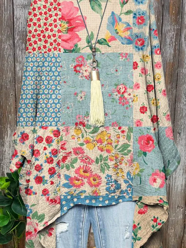 Lovely Vintage patchwork top art top