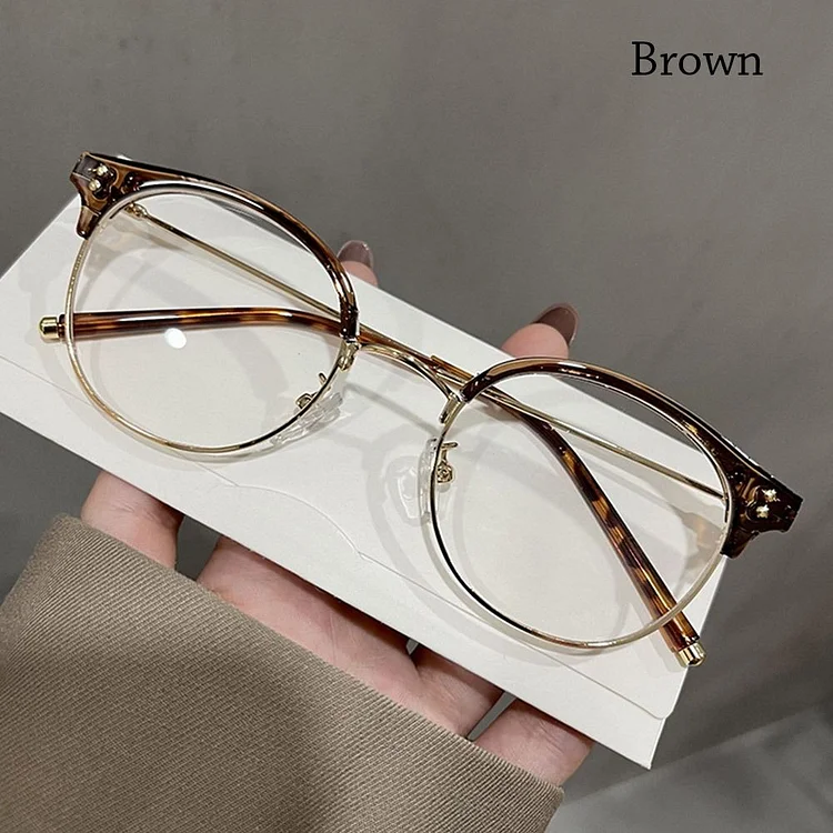 Qutzzmnd Classic Anti-Blue Light Glasses Frame Round Metal Optical Frames Computer Glasses Eyewear