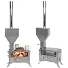 [US Local Warehouse] Hot Tent Stove with Chimney Pipe Portable Camp Stove with Oven Burning Fireplace for Outdoor Heating & Cooking Ice Fishing Hunting (Conventional)