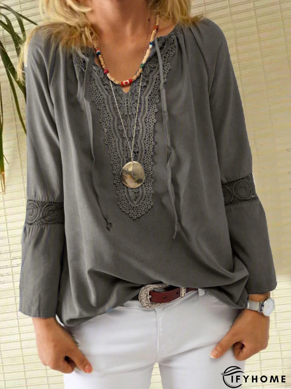 Coffee Casual 3/4 Sleeve Top | IFYHOME