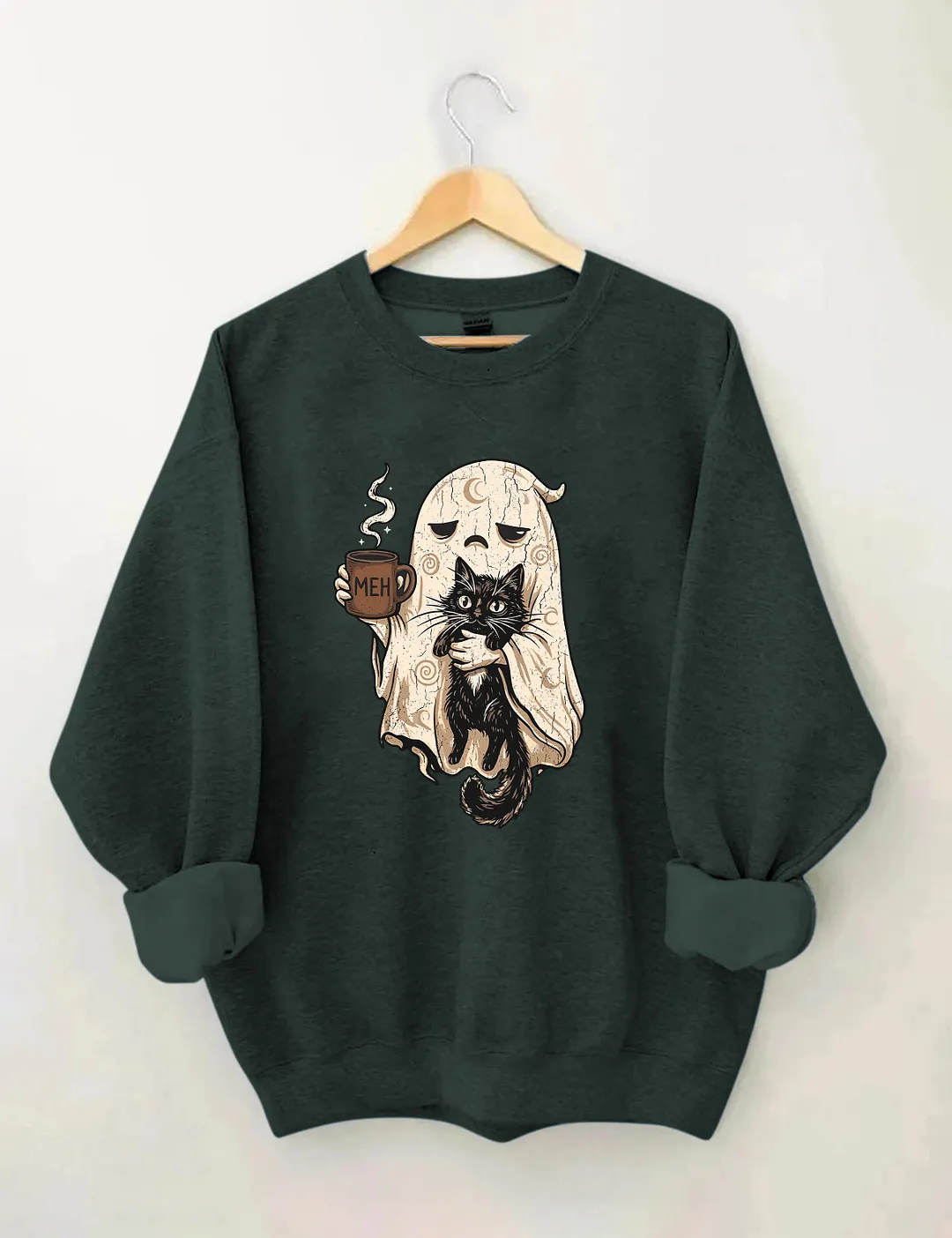 Ghost & Coffee Cat Sweatshirt