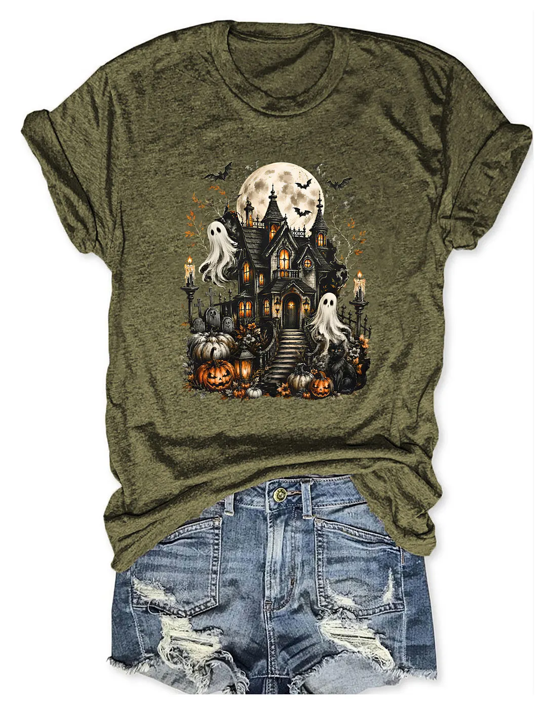 Halloween Haunted House Spooky Ghost T-shirt