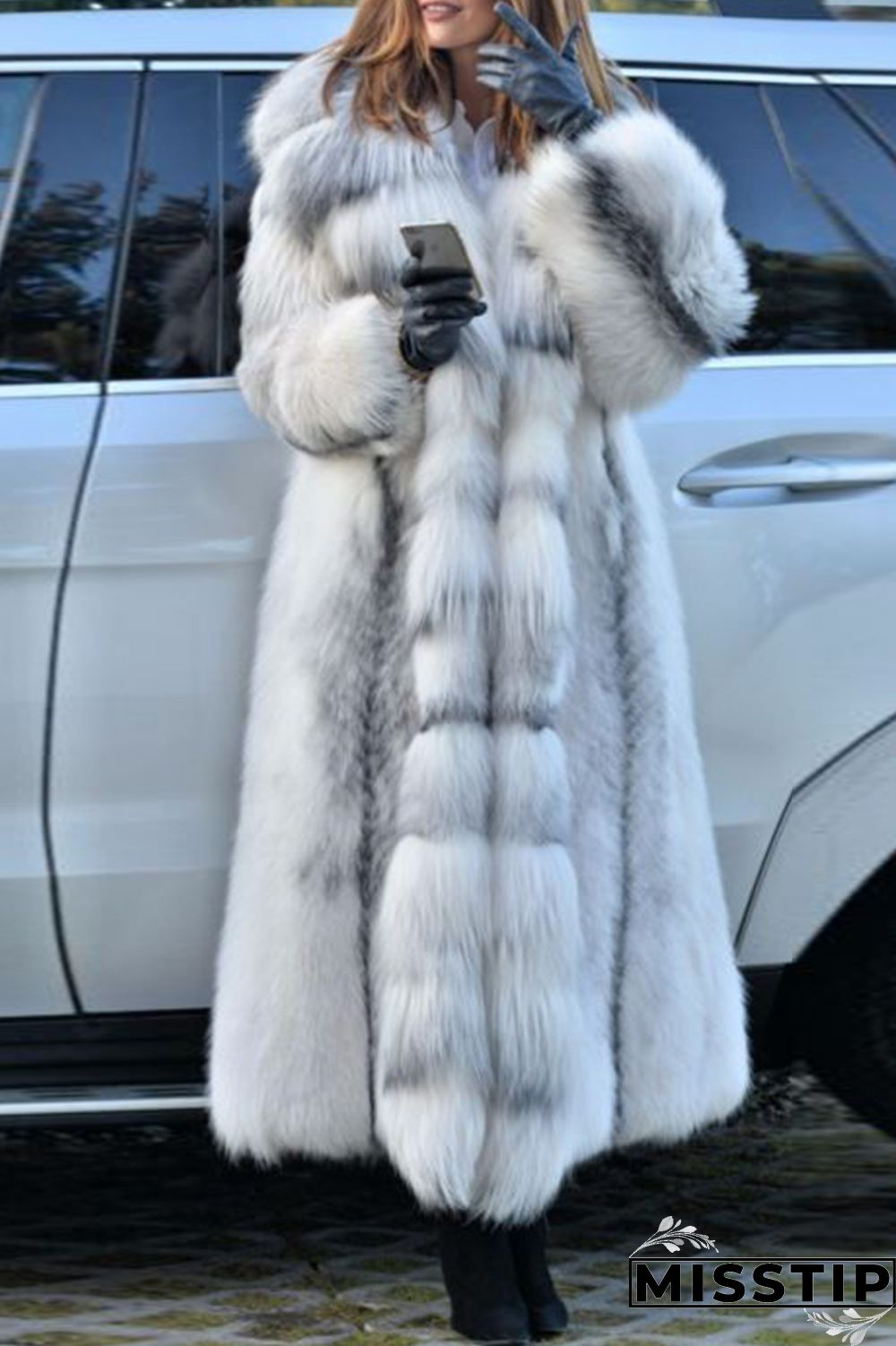 White Casual Solid Patchwork Cardigan Outerwear