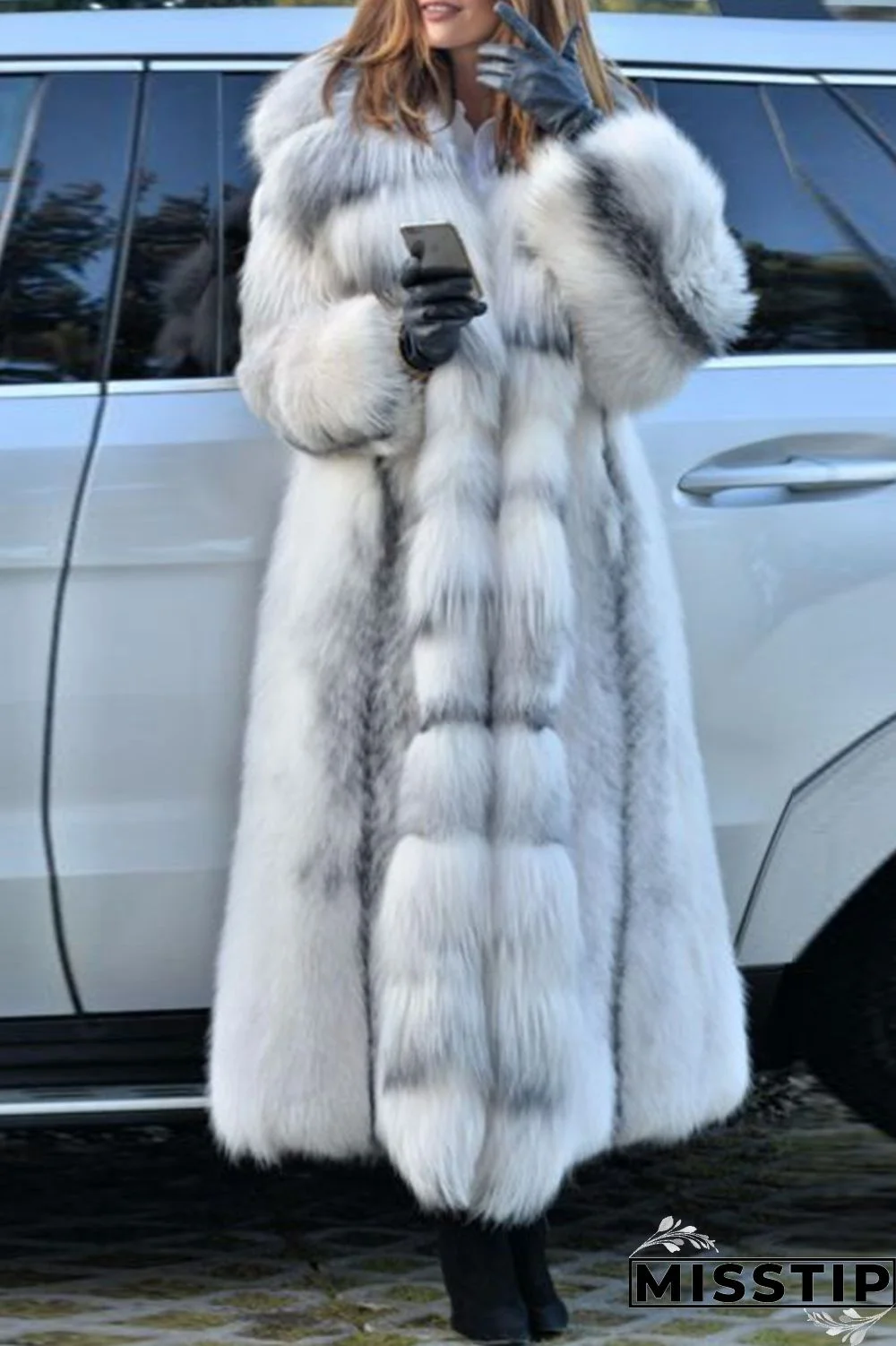 White Casual Solid Patchwork Cardigan Outerwear