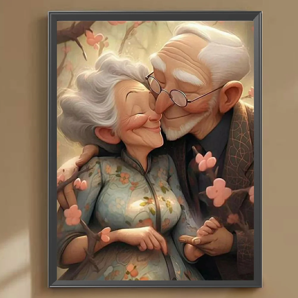 Full Round Diamond Painting 30*40cm - Elderly Couple
