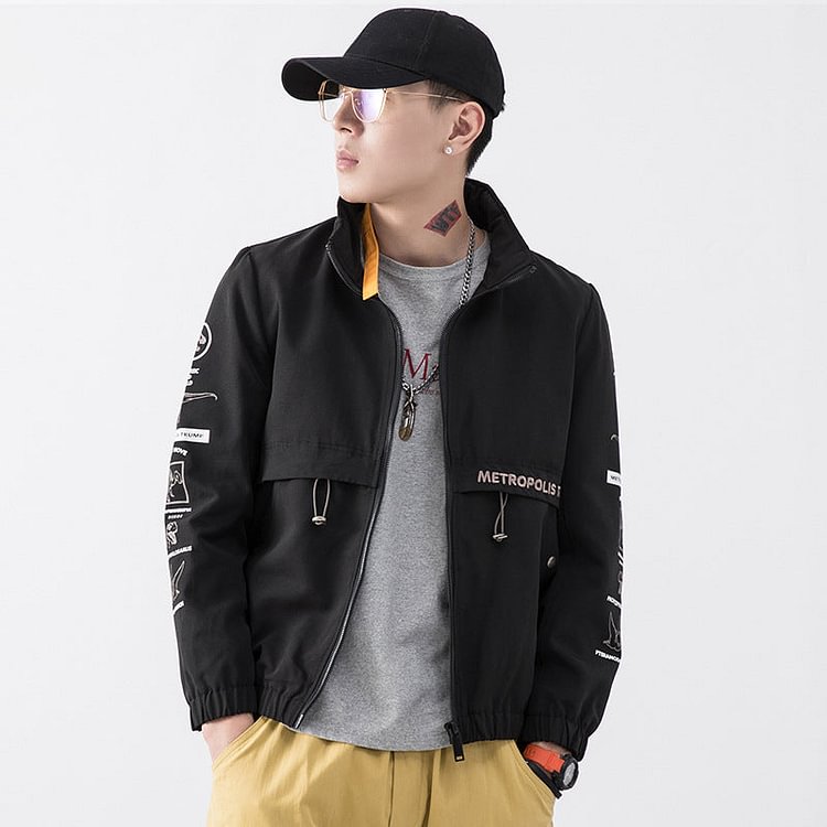 Spring Long Sleeve plus Size Baggy Coat Jacket Men's Retro Sports Men Jacket