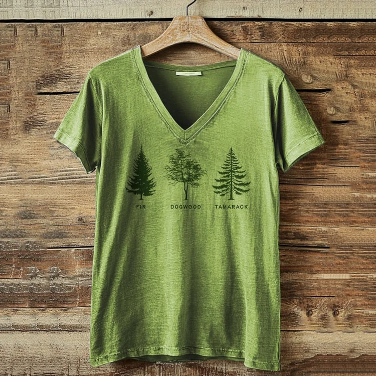 VChics Women's Fdt Tree Print Casual T-shirt